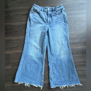 Madewell Curvy Flared Wide Leg Cropped Blue Jeans Size 29